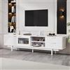 SUKY Mobile moderno e semplice, con 2 ante e 2 cassetti, supporto per TV con ampio spazio di archiviazione, con capacità di carico totale di 45 kg, adatto per 80 pollici, 200 x 40 x 50,5 cm (bianco)