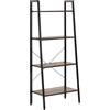 SPRINGOS Scaffale industriale in metallo e legno, a 4 livelli, 138 x 56 x 34 cm, con ripiani in MDF, portata 100 kg, piedini regolabili per ufficio, soggiorno, cantina, garage