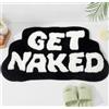 DyeFury Tappetino da bagno a forma irregolare Get Naked, divertente, simpatico, antiscivolo, in bianco e nero, 78,7 x 45,7 cm