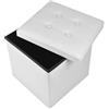 VIRSUS 1 Pouf Cubo Poggiapiedi con seduta imbottita, dimensioni 40x40x40 contenitore con capienza 40 Litri, Sgabello arredo casa in similpelle Vari colori (Bianco) - C