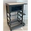 Liberoshopping Carrello da cucina con ruote portapane portafrutta portabottiglie in ferro (Grigio)