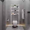 VIIROUD Organizzazione Bagno, Mobile WC, Mobile Lavatrice, Mensola Toilette, Risparmio di Spazio, Montaggio Facile, 157 * 55 * 26cm - Bianco