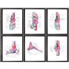 YRZYT Piede Ossa Anatomia Poster Podologia Arte Medicina Tela Quadro Medicina Stampe da Parete Acquerello Stampe Medico Regalo Clinica Ufficio Decorazioni 30 X 40 Cm X 6 Senza Cornice