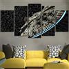 Amdai 5 pannelli Wall Art Pictures Home Decor Poster Star Wars Destroyer Falcon Soggiorno HD Stampato Pittura + 5 pannelli wall art picture decorazione della casa poster space plane astronave soggiorno