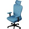 DAZSIAZ Set di Fodere per Sedia Ergonomica da Ufficio, Fodera per Poltrona Girevole ed Elastica con Poggiatesta, Fodera Lavabile per Sedia da Ufficio e Poggiatesta(Blue,One Size)