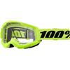 100% Maschera Strata 2 Junior Neon Yellow - Lente Trasparente