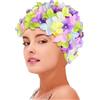Generisch Cuffia da bagno con fiori - Simpatici tappi da bagno | Moda Floreale da donna, costume da bagno per le vacanze in spiaggia in piscina