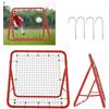YUENFONG Rete Per Allenamento Calcio, Rete Elastica da Calcio con Rimbalzo 100 x 100 x 65 cm Regolabile, per il calcio, diversi movimenti della palla (rosso e nero)