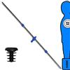 grandeemporio Calcio Balilla Asta Singola Passante (Uscente) Universale Portiere, con ometto Blu. Asta Diametro mm.16, Lunghezza cm.104,5.