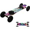 W HOWZIT Howzit PeakFlow Mountainboard - Vassoio da 96 cm in legno di betulla 9 pieghe, tipo skate, 36 cm e ruote gonfiabili da 8 pollici, fissaggi regolabili in velcro, ideale Freeride & Kite-Skate