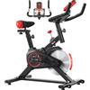 HOMCOM Cyclette da Casa con Resistenza Regolabile, Cyclette Professionale da Camera con Sella e Manubrio Regolabile, Monitor LCD, Sensore Battito Cardiaco Porta Celullare e Volano 6kg, Max.100kg