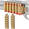 Lishuyeh Portacartucce per fucile calibro 12 con 2 anelli Shogun Portacartucce laterale con adesivi autoadesivi per la caccia all'aperto e il cambio rapido delle munizioni (Nero)
