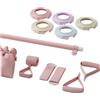 SunaOmni Set da pilates con 5 fasce di resistenza regolabili, kit essenziale per pilates, fitness, stretching, allenamento della forza, kit essenziale per donne