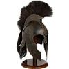 Generic Casco nero Troy Achille Cavalieri Europei Battaglia Guerriero casco Medievale Greco Spartano Casco Crociati Larp Gioco di ruolo costume