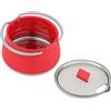 Milageto Pentola Pieghevole Pieghevole in Silicone Fornello a Gas di Sicurezza Fornello da Cucina Campeggio Pesca Viaggi all'aperto Bollitore per Acqua - Rosso