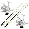 MAVE Kit Pesca EGING Composto da 2 CANNE Globe Fishing Capture 2 m + 2 MULINELLI SHIZUKA SK7 3000 FD con Filo in Bobina