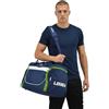 LEGEA Borsa sportiva con tasche, doppia zip, tracolla regolabile, manici e loghi ricamati. 60×30×35 cm. Capiente e comoda.
