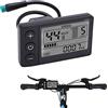ZenithAur Display LCD per bici elettrici Zenithaur con spina impermeabile, pannello di controllo del tachimetro per bici S866 per 24 V 36V 48V E - Bike, Montaggio del manubrio facile