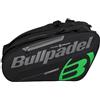 Bullpadel - Porta racchette Tour Nero, con dettagli in verde, con tasche per racchette, scomparto per abbigliamento o materiale e tasche ausiliarie, maniglie imbottite e da mano per il trasporto