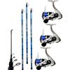 kolpo Combo pesca bolognese tre canne metri 5 + 3 mulinelli con filo
