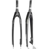 STRTG Forcella Rigida MTB In Fibra Di Carbonio 26'' 27.5'' 29'' Forcella Rigida Freno A Disco Forcella Anteriore A Sgancio Rapido 9Mm Tubo Sterzo Conico 1-1/2'' B,29in