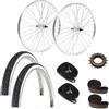 CicloSportMarket Coppia Ruote Bicicletta GRAZIELLA 20 + PIGNONE 16 Denti + COPERTONI + CAMERE + Flap Copri Raggi