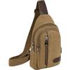 MiOYOOW Zaino Monospalla Uomo, Borsa a Tracolla Sportiva in Tela Borsa Petto Impermeabile Multi-Tasca per Trekking Ciclismo Viaggio Sports