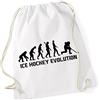 bubbleshirt Sacca da ginnastica Ice hockey evolution - sport - humor - hockey su ghiaccio - idea regalo - in cotone dimensioni: 36x46 cm