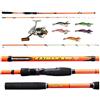 Pescasubito.com Combo Canna Kaiman 2.40m + Mulinello XC + 5 Totanare Pesca Seppie Seppia Eging