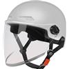 jamgeery Casco Monopattino Elettrico, Casco Bicicletta Elettrico Con Visier Semicaschi Leggero Caschi Da Bici Per Uomini E Donne Adulti, 27x22x15cm