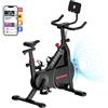 JASPORT C3 Cyclette Cyclette, silenziosa per interni, con resistenza magnetica, display a LED, allenamento cardio, portata fino a 120 kg, app con corsi di allenamento video su richiesta