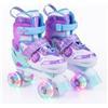 COSTWAY Pattini a Rotelle per Bambini da 5-14 Anni, Pattini Regolabili in 4 Taglie con Ruote Luminose, Protezione di Sicurezza e Chiusura a Strapp per e Bambini e Ragazzi (27-31)