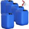 Petri 5 taniche per bevande e acqua da 30 litri, DIN 61, con 1 rubinetto di scarico, approvate dall'ONU, per alimenti, senza BPA, per gastronomia, campeggio, roulotte, robusta qualità tedesca (30