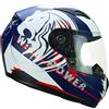 CGM Casco bambino junior full face, 265G LUCKY WILD, Blu Bianco opaco,YM (49-50cm)