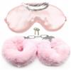 Tambaa Kit fitness da camera da letto con polsini e copriocchi, comodo set da gioco di ruolo peloso per giochi di società -ITHC01a (Rosa)