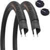 ECOVELO 2 Copertoni + 2 CAMERE D'ARIA 700 x 25C (25-622) Deestone ON OFF ROAD, Corsa, Gravel Bike D839 Neri | Pneumatici Stradali In Gomma Bici