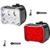 ISKDJBJG Luci Anteriori/Posteriori per Bici Impermeabili - Luci LED Anteriori e Posteriori per Bici Ricaricabili Tramite USB, Ideali per Illuminare Il Percorso Quotidiano in Bicicletta