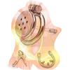 Tambaa Gabbia piatta in acciaio inossidabile con asta piccola e anello anti-off, dispositivo piatto speciale per travestitismo maschile - ITHA09a (Asta di silicone, Anello da 45 mm)