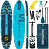 Skatinger 11'6×35 Super Wide Inflatable Paddle Board, Ultra Stable Stand Up Paddleboards for 450lb/3 People/Family/Big Size, Shoulder Strap, Camera Base, 100L Backpack, All-Round Sup Board, US Fin