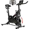 SPORTNOW Cyclette da Casa, Cyclette per Casa con Resistenza Magnetica 0-100% Regolabile Silenziosa, Sella e Manubri Regolabili, Volano da 6 kg, Schermo LCD, Supporto per Tablet, Ruote, Capacità 120kg