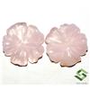 SBI Gems 25x25 MM Naturale Quarzo Rosa Fatto a Mano Intagliato Paio 35.28 Cts Loose Gemme
