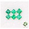 SBI Gems 2.50 MM A 2.75 Smeraldo Naturale Taglio Quadrato Lotto 06 Pezzi 0.69 Cts Loose