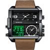 FORSINING Orologio da uomo analogico al quarzo militare da uomo multifunzionale sportivo con quadrante grande quadrato orologio da polso digitale, Nero