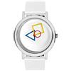 Aristo - Orologio da polso da donna in stile Bauhaus in diverse combinazioni di colori - 100 anni Bauhaus Jubliäum - Made in Germany, Bianco con nastro bianco, cinghia