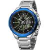 FORSINING Orologi meccanici automatici da uomo, alla moda, lussuosi, impermeabili, con cinturino in acciaio inox, orologio da polso luminoso, Argento nero, Bracciale