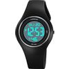 TONSHEN Sportivo Digitale Orologio 50M Impermeabile Multifunzionale Staccabile LED Elettronico 12H/24H Plastica Outdoor Orologi da Polso (Nero Argento)