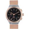 Breil Orologio UOMO SPIN OFF quadrante MONO-COLORE NERO movimento CRONOGRAFO QUARZO e MESH ACCIAIO COLORATO ROSA EW0533