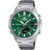 Edifice Casio Edifice - Orologio Da Polso Da Uomo Al Quarzo Casual Bracciale E Cassa In Acciaio Inox Di Colore Grigio Quadrante Analogico-digitale Verde - EFV-C120D-3AEF