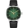 Boyarca Orologio da polso meccanico vintage con specchio a cupola in vetro, orologio meccanico casual e minimalista a carica manuale, per uomini e donne, Colore: argento e verde.