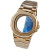 ROUREOX Kit Cassa Orologio 42mm Stile Oblò Acciaio 316L Bracciale Integrato, Movimento NH35 NH38 Zaffiro per Patek Philippe Nautilus/Aquanaut - 5